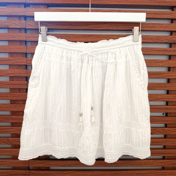 Zadig & Voltaire Dresses & Skirts - ZADIG & VOLTAIRE JOXINI WHITE COTTON LACE TRIM MINI SKIRT
